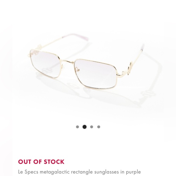 NWT Le Specs metagalactic rectangle sunglasses in purple - Picture 3 of 9